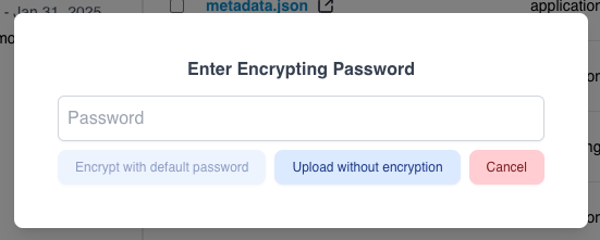 Upload with encryption or without